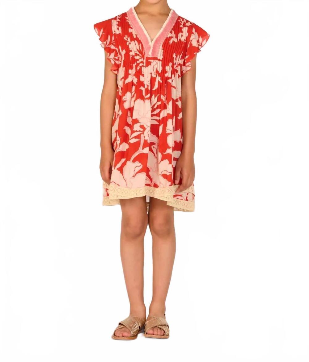 NEW POUPETTE ST BARTH sasha mini dress in coral palm beach